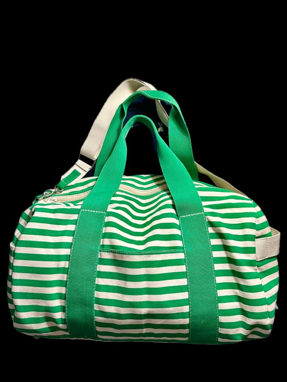NWOT LandsEnd Striped Weekender Duffle Bag Luggage Sleeve Satchel SportSac Tote